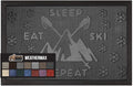 GORILLA GRIP 100% Waterproof All-Season WeatherMax Doormat, US Designed Natural Rubber, Stain and Fade Resistant, Low Profile Indoor Outdoor Door Mats, Easy Clean Patio Mat, 17x29, Graphite Skiing by GorillaGrip