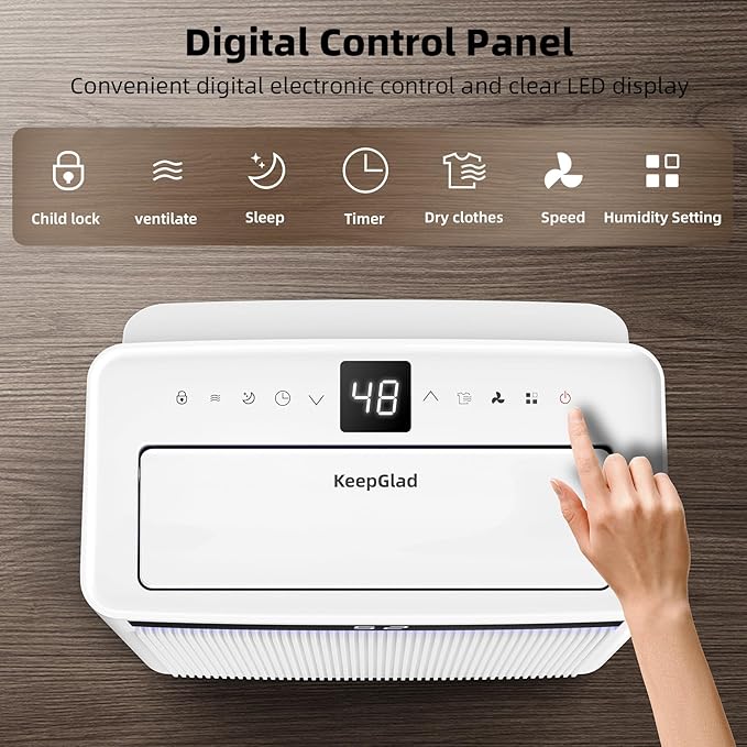5000 Sq. Ft Dehumidifiers for Home and Basement, Max 95 Pint/Day Dehumidifier with Drain Hose, Compressor Dehumidifier with Humidity Control, 24H Timer & Child Lock, for Bedroom, Large Rooms - Image 7