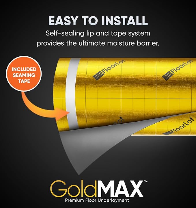 GoldMax Premium Floor Underlayment - 200 sqft Roll - 3mm Thick - with Moisture Barrier - Image 4