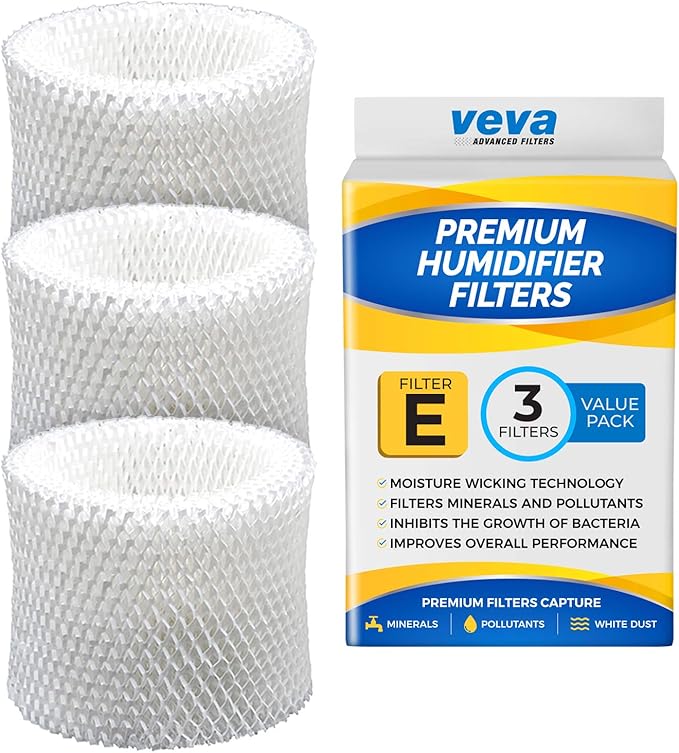 VEVA 3-Pack Premium Humidifier Filters - Replacement for HW Filter E, HC-14, HCM-6009, HCM-6011, HEV680, HEV685 Series, Long-Lasting by VEVA