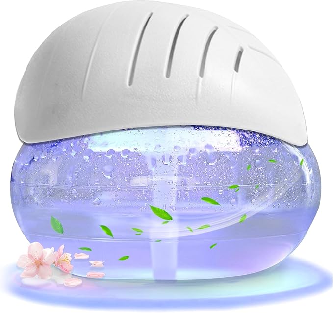 Air freshener (White) - for Home, Bedroom and Office - Essential Oil Aroma Diffuser with LED Coloured Night Light with Soothing Water Flow Sound - Water Filtered air Purifier for Pets and Smokers. by Unknown