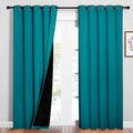 NICETOWN 100% Blackout Window Curtain Panels, Cold and Full Light Blocking Drapes with Black Liner for Nursery, 84 inches Drop Thermal Insulated Draperies (Peacock Teal, 2 PCs, 62" Wide Each Panel) by NICETOWN