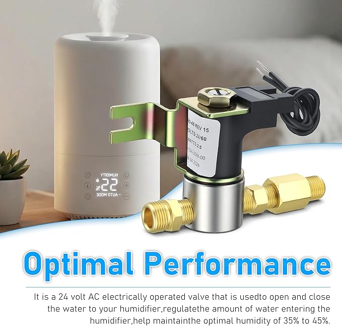 990-53 Humidifier Solenoid Vavle Assembly, Humidifier Water Valve 24 Volts Compatible with GeneralAire 1042 1042L 1042LH 1137 | 3.5Gallon/hr by TOMOON - Image 3