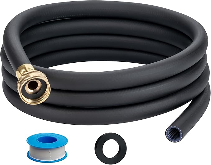 16FT Dehumidifier Drain Hose with 3/4” FHT Brass Rustproof Connector, Versatile Drain Hose Perfectly Compatible with most Dehumidifiers and 3/4” external thread outlet (Black, 16FT) by ZY-hosetube