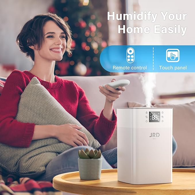 JRD 4L Humidifiers for Bedroom, Cool Mist Humidifier for Large Room, 40H Runtime, 360° Nozzle, Night Light for Home, Office, Baby Nursery, Plants（Black） - Image 9
