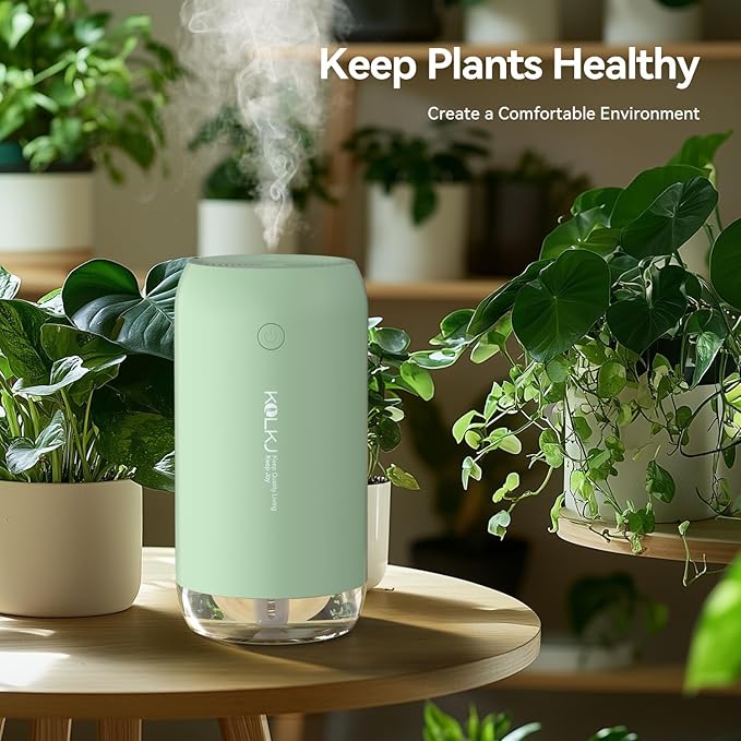 Portable Mini Humidifier, KQLKJ 350ml Small Cool Mist Humidifier, USB Personal Desktop Humidifiers for Bedroom Car Office Travel with Auto Shut-Off & 2 Mist Modes (Green) - Image 4