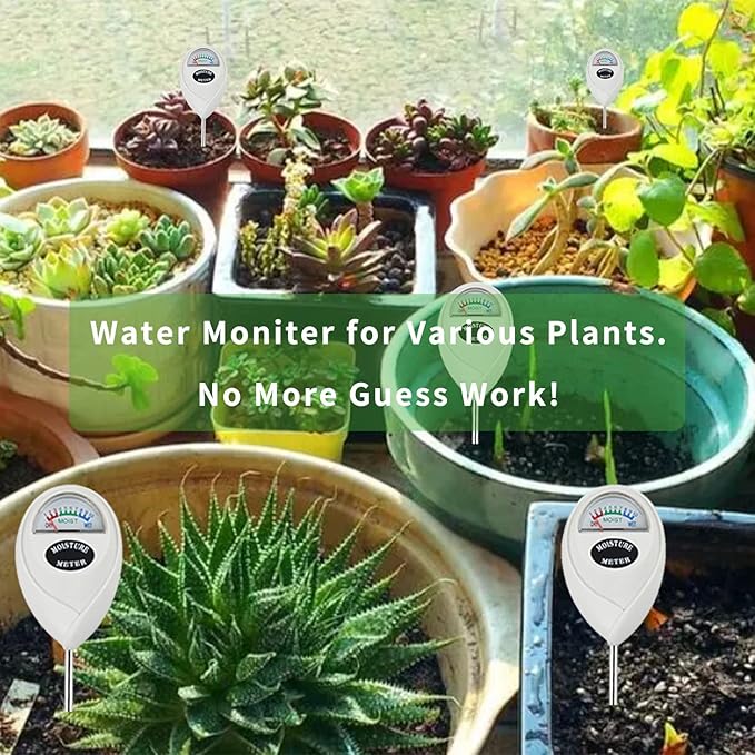 Soil Moisture Meter, 2 Pack Soil Moisture Monitor for House Plants, Indoor & Outdoor, Garden, Farm, Lawn Plant Care, No Battery Needed(White) - Image 7