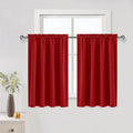 DWCN Blackout Curtains for Living Room Thermal Insulated, Energy Saving & Noise Reducing Bedroom Curtains, Red, W 52x L 36 Inch, Set of 2 Rod Pocket Curtain Panels by DWCN