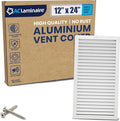 12x24 Inch (Duct Opening) Air Return Vent Cover Decorative – Premium Aluminum AC Vent Cover for Ceiling & Wall, Rustproof Grille, Ideal for Home HVAC Grille, Durable & Easy to Install by ACLAMINAIRE by LAMINAIRE