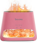 SALKING 2-in-1 Himalayan Salt Lamp & Ultrasonic Essential Oil Diffuser, Aromatherapy Diffuser Cool Mist Humidifier, Salt Therapy Lamp, 100% Pure Himalayan Salt, Ambient Glow, 150ml (Hot Pink) by SALKING