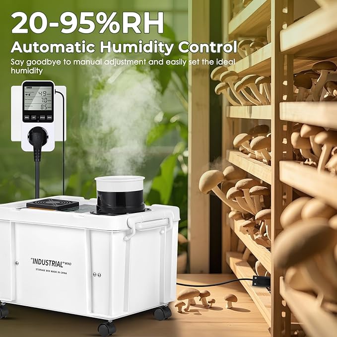 Mxmoonant 10kg/H Ultrasonic Mist Maker DIY Humidifier Kit, Adjustable Mist Volume | Automatic Water Filling | Humidity Controller Cool Mist Humidifier for Mushroom Growing, Greenhouses 110V - Image 4
