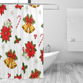Christmas Leaves White Shower Curtain Liner 72×72 inch for Bathroom Curtain Anti Mold Shower Curtain with Hooks Shower Accessories by Unknown