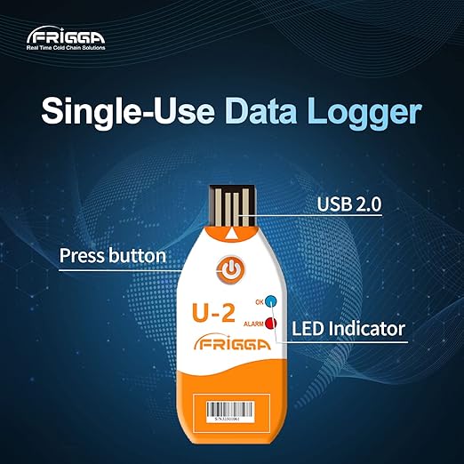 Frigga USB Temperature Data Logger Single Use Temperature Recorder 100 Days High Accuracy Thermometer Monitor 14400 Points with PDF CSV Report,U2 - Image 4