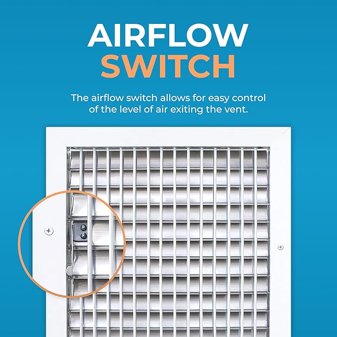 Aluminum 12 x 12 Inch Air Vent Covers Wall AC Grille – Premium Register Vent Cover – Durable Rustproof Aluminum Wall Vent – Multi-Shutter Damper – Individually Adjustable Front Blades, White - Image 4