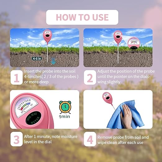 Soil Moisture Meter, Garden Plant Water Meter, Plants Moisture Meter, Lawn Soil Tester, Soil Water Gauge for Potted Plants, Plant Moisture Monitor No Battery Required Free Plant Watering Guide - Image 7