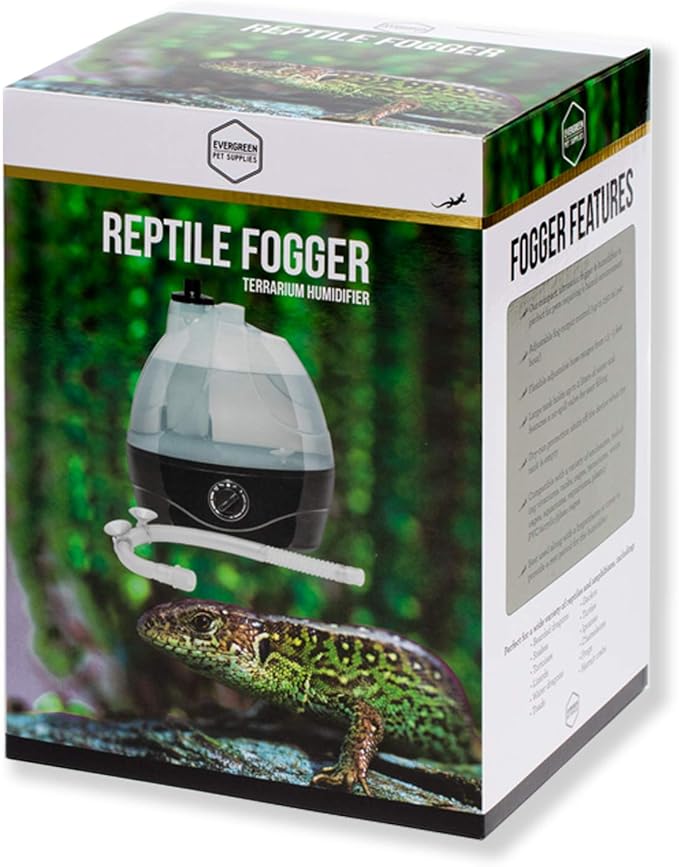 Evergreen Pet Supplies Reptile Fogger & Humidifier - Adjustable Fog Output for Mini Terrarium Fogger - 2 L Tank with Auto Shut-Off for Tortoise Humidifier - 2 L, Black/Clear - Image 7