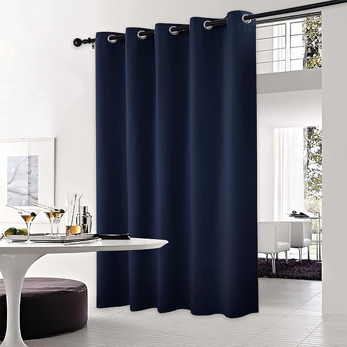 NICETOWN Bedroom Window Blackout Curtain Panel - Thermal Insulated Blackout Drape/Drapery for Loft, Guestroom (Navy, 1 Panel, 70 x 95 inch) by NICETOWN