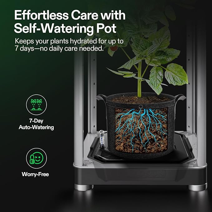 VGrow All-in-One Smart Grow Box, Professional System with Samsung LM301H EVO Grow Light, Advanced Circulation & Ventilation System, Irrigation, Nutrient, Magnetic Window for Indoor Hydroponics - Image 5