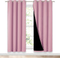 NICETOWN Crystal Pink Full Shade Curtain Panels, Pair of Energy Smart & Noise Blocking Out Blackout Drapes for Dining Room Window, Thermal Insulated Guest Room Lined Window Dressing(52 x 72 inch) by NICETOWN