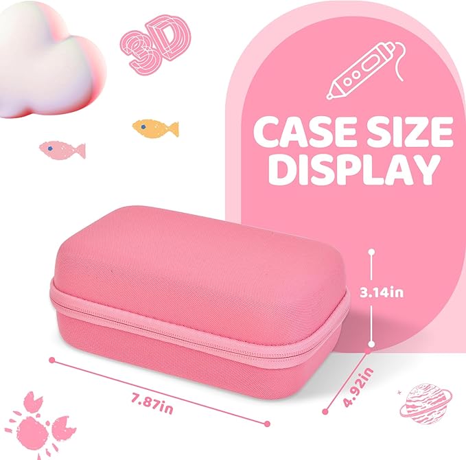 Case Compatible with 3Doodler Start+ Essentials for 3D Pen Set for Kids, Carrying Holder Fit for Printing Pens, Storage Organizer for Printing Filament Refill, Micro-USB Charger (3D-04A-Pink) - Image 2