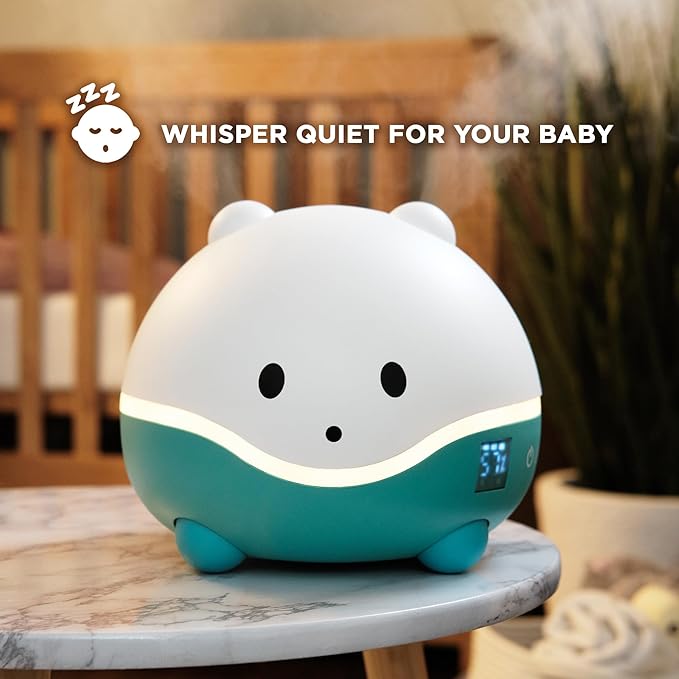 LittleHippo WISPI 3-in-1 Humidifier, Diffuser & Night Light for Baby/Kids - 3 Mist Strength, 7 LED Color Changing Lights, Essential Oil Tray for Aromatherapy - Cute Humidifiers for Bedroom/Nursery - Image 3