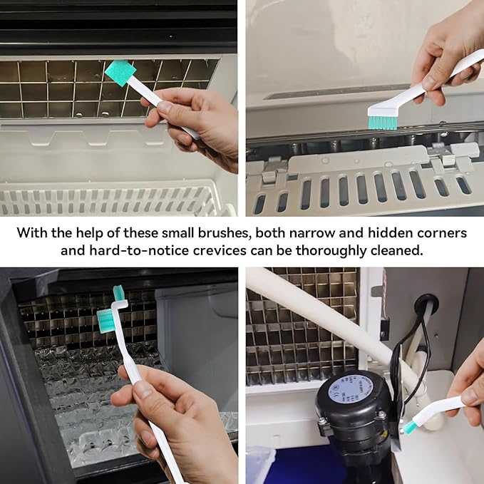 Ice Maker Cleaning Brush Set, Small Cleaning Brushes for Narrow Crevices and Long Pipes, 8 Pcs Tight Places Cleaning Brush and 2 Pcs Tube Brush - Image 2