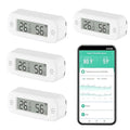 Smart Digital Thermometer Hygrometer, WiFi Indoor Temperature & Humidity Sensor for Home Use, Mini Humidity Monitor with App Remote Monitoring, Data Export, Compatible with Alexa. 4 PCS by QXMH