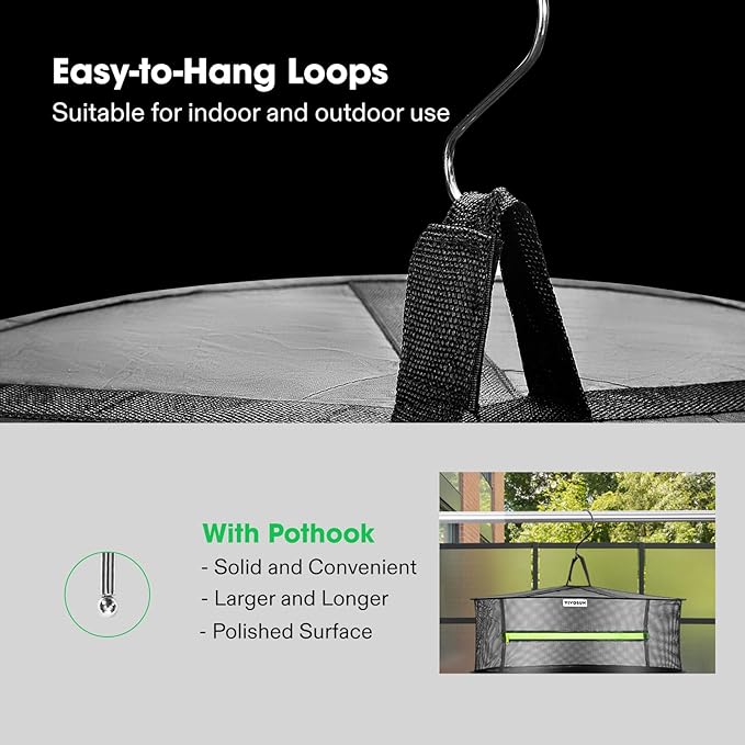 VIVOSUN 3-Layer Mesh Drying Rack Hanging Design with Green Zippers for Dehydrating and 62% RH Two-Way Humidity Control Packs, Size 4 g, 10 Packs for Storing 1/2 oz, Moisture Balancer with RH Indicator - Image 5