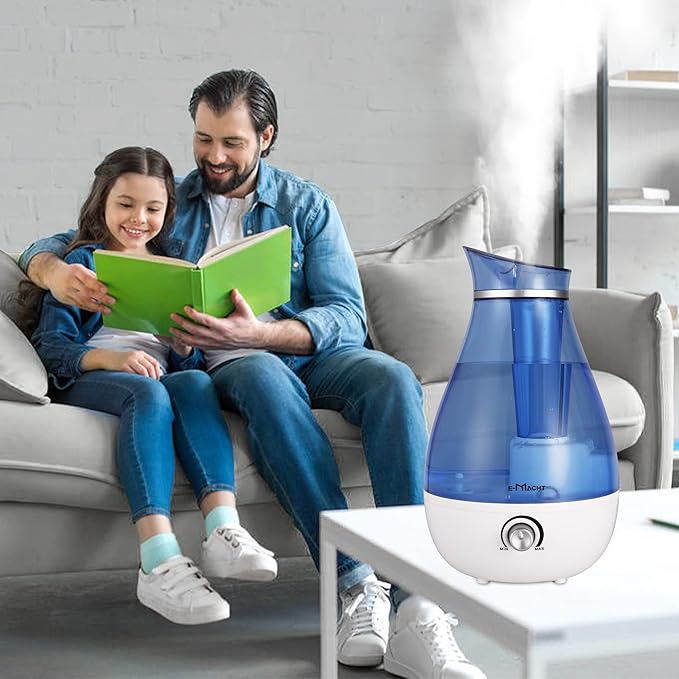Cool Mist Humidifier - 2.5L Cool Mist Humidifiers for Bedroom Whisper Quiet, Ultrasonic Humidifiers for Baby & Nursery, Air Humidifier for Home Whole House, Easy to Clean, Plant Humidifier with 360° nozzle, Auto Shut-off - Image 6