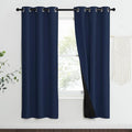 NICETOWN 100% Blackout Curtain Set, Thermal Insulated & Energy Efficiency Window Draperies for Guest Room, Full Shading Panels for Shift Worker and Light Sleepers, Navy Blue, 37W x 70L, 2 PCs by NICETOWN