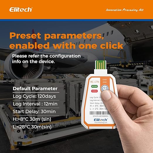 Elitech 50 Pack 120 Days NFC Temperature Data Logger Single-Use Cold Chain Monitor (CCM) in-Transit Trip Disposable Temperature Recorder, Temperature Monitoring with PDF Report -22～158℉ RC-17N - Image 3