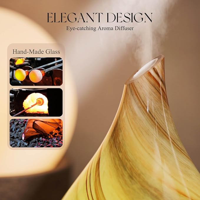 Porseme 150ml Essential Oil Diffuser Glass Color Changing Aroma Air Diffusers Aromatherapy Ultrasonic Cool Mist Humidifier 4 Running Hours Waterless Auto-Off for Sleeping Yoga Office Spa (Jupiter) - Image 5