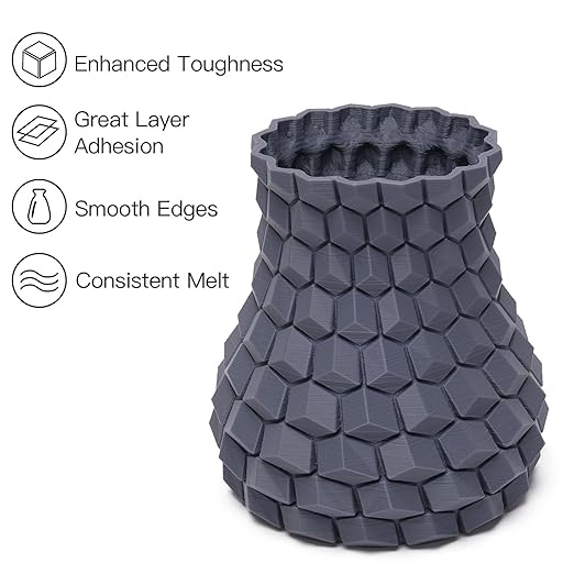 Inland V2 PLA PRO (PLA+) 3D Printer Filament Refill, 1.75mm Spooless Filament, Dimensional Accuracy +/- 0.03mm, 1KG (2.2lbs) Gray Refill for Inland Reusable Spools, Bambu Lab Compatible - Image 2