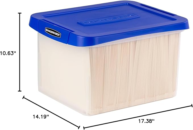 Bankers Box Heavy Duty Plastic File Box with Hanging Rails, Letter/Legal, 1 Pack (0086205) - Image 8