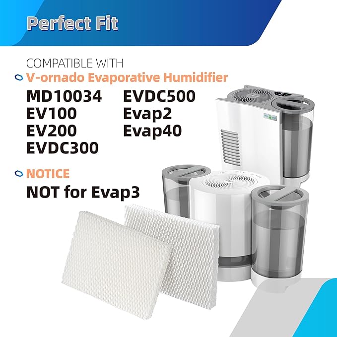 MD1-0034 Humidifier Filter Replacement for Vornado Evaporative Humidifier EV100,EV200,EVDC300,EVDC500,Evap40,Evap2 Wick Filters for Vornado Humidifier Parts-2 Pack - Image 2