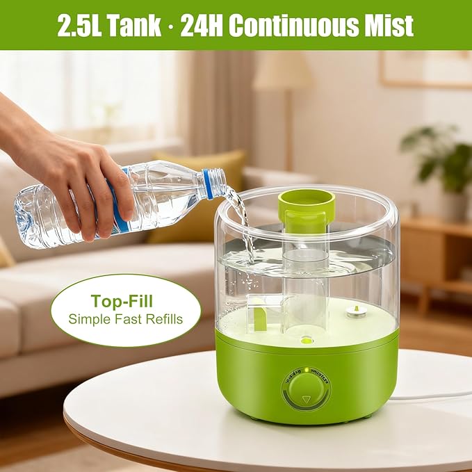 Terrarium Humidifier 2.5L – Top-Fill Ultrasonic Reptile Mister System, Adjustable Cool-Mist Fogger with Quiet Auto Shut-Off, Single/Dual Hose Mister for Reptile Tank & Vivariums - Image 5