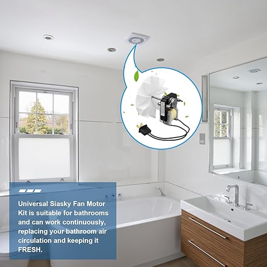 Siasky Universal Bathroom Vent Exhaust Fan Motor Replacement Motors Kit, Fit for Nu-Tone Br-oan Exhaust Vent Fan Motor 120V 50CFM, with Blower Wheel - Image 7