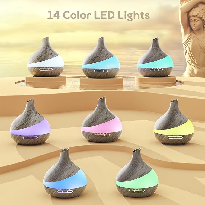 500ML Essential Oil Diffuser: Aroma Diffuser with Remote Control for Hotel Spa Yoga Room - Humidifiers for Bedroom with 14 Colors LED Night Light for Kids/Women Home Relaxation - Image 5