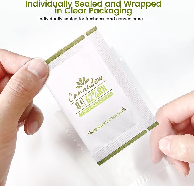 62% RH, 8g (15 Pack) Cannadew Humidity Packs Two-Way Humidity Control Pack - Moisture Absorbers & Hydration Packets for Curing and Storage - Image 5
