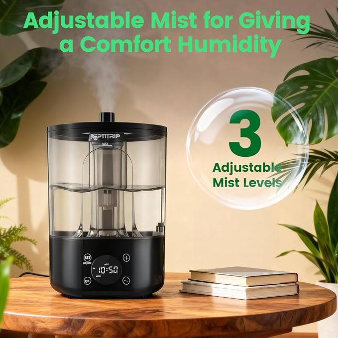Reptile Humidifier Fogger for Terrariums, Timer Function, 1 Gallon, Adjustable Fog Volume, Ideal for Bearded Dragons, Lizards, Geckos, Snakes, Tortoises, Remote Control - Image 4
