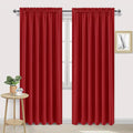 DWCN Blackout Curtains for Living Room Thermal Insulated, Energy Saving & Noise Reducing Bedroom Curtains, Red, W 70x L 84 Inch, Set of 2 Rod Pocket Curtain Panels by DWCN