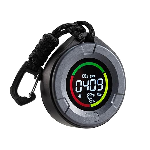 VEVOR Carbon Dioxide Monitor, CO2 Controller with Temperature and Humidity Display, NDIR Sensor Carbon Dioxide Detector, for Outdoors, Home, Office, Car, Lightweight & Portable by VEVOR