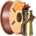 ERYONE Silk Tri Color PLA Filament 3D Printer 1.75mm +/- 0.03mm, Multicolor Filament Tricolor PLA 1KG(2.2lbs) Cardboard Spool, Gold Silver Copper by ERYONE