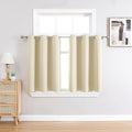 ChrisDowa Small Window Curtains for Kitchen and Bedroom - Grommet Short Thermal Insulated Room Darkening Curtains (2 Panels, Beige, 36 x 24 Inch) by ChrisDowa