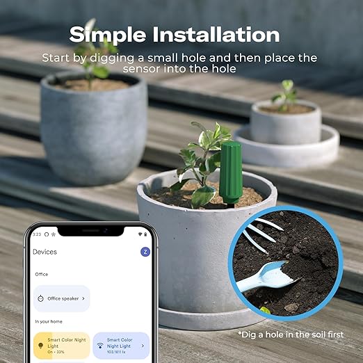 THIRDREALITY Smart Soil Moisture Sensor 3Pack,Zigbee hub Needed,Capacitive Probe,Moisture/Temperature Meter for Garden Planting,Compatible with Homey,Hubitat, SmartThings,Home Assistant - Image 4