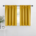 NICETOWN Gold Blackout Cafe Faux Silk Curtains for Small Windows, 42" Wide by 36" Long, 2 Panels, Rod Pocket Privacy Blackout Satin Drapes for Home Decoration by NICETOWN
