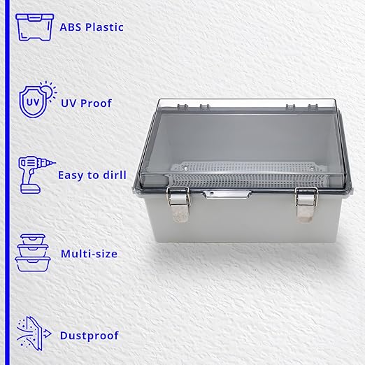 MAKERELE Waterproof Junction Box with Clear Cover,IP67 Waterproof Dustproof Universal Project Boxes for Electronics 11.4×7.5×5.5 inch（290×190×140mm） - Image 5