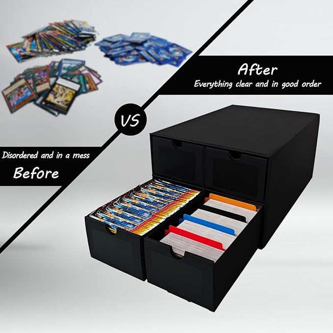 6 Sets Trading Card Storage Boxes, Includes 24-750 CT Boxes & 96 Dividers, 18000+ Trading Cards Organizer for Collectible Card Games, Sports Cards, TCG, with Labels & Pen - Image 7
