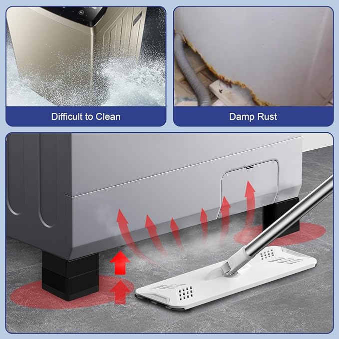 4Pcs Anti Vibration Pads for Washing Machine, Stops Washer Dryer Moving, Prevents Noise, Vibration Transfer, Antivibration Stabilizer Support Feet (Increase3.14in-B) - Image 4