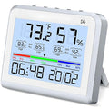 Digital Room Thermometer Indoor, Hydrometer Humidity Meter with Max and Min Records, 3.5inch LCD Screen, 10 Seconds Backlight, Temperature and Humidity Monitor with Clock for Home Room Temperature. by CCHKFEI